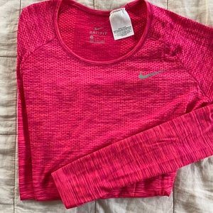 Nike Women Pink Dri-Fit Long Sleeve Running Shirt